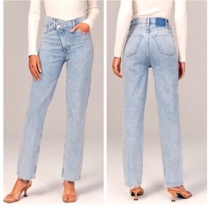 ABERCROMBIE & FITCH 90s Straight Ultra High Criss Cross Jean